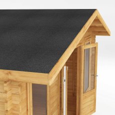 5mx3m Mercia Retreat Log Cabin (28mm to 44mm Logs) - close up of roof