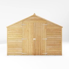 5x10 Mercia Overlap Apex Wooden Shed - isolated front view, doors closed