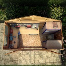 5x10 Mercia Overlap Apex Wooden Shed - in situ, top view