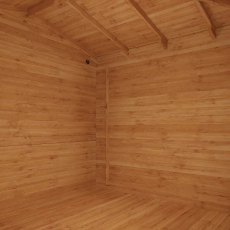 5mx3m Mercia Corner Lodge Plus Log Cabin with Side Shed (28mm to 44mm Logs) - internal view