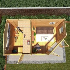 5mx3m Mercia Corner Lodge Plus Log Cabin with Side Shed (28mm to 44mm Logs) - how to optimise the space inside your log cabin
