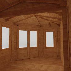 5mx3m Mercia Corner Lodge Log Cabin (28mm to 44mm Logs) - internal view