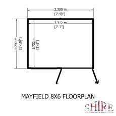 8x6 Shire Mayfield Summerhouse - footprint