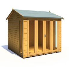 8 x 8 Shire Gold Blenheim Summerhouse - In Situ, Doors Closed