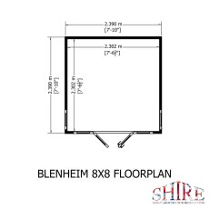 8 x 8 Shire Gold Blenheim Summerhouse - Footprint