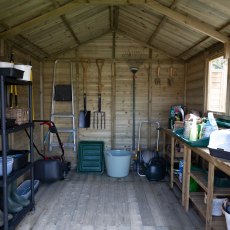 10 X 8 Forest Timberdale Tongue & Groove Apex Wooden Shed With Double Doors - Pressure Treated - In situ