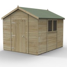 10 X 8 Forest Timberdale Tongue & Groove Apex Wooden Shed - Pressure Treated - isolated - doors closed