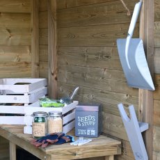 6 X 4 Forest Timberdale Tongue & Groove Apex Wooden Shed - Pressure Treated - In Situ - Workbench