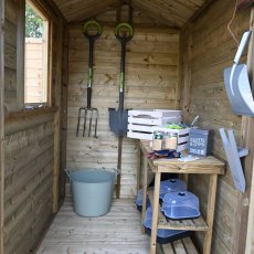 6 X 4 Forest Timberdale Tongue & Groove Apex Wooden Shed - Pressure Treated - In situ - Internal