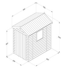 6 X 4 Forest Timberdale Tongue & Groove Apex Wooden Shed - Pressure Treated - Dimensions