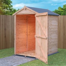 3x5 Shire Value Overlap Windowless Shed, in situ, doors open