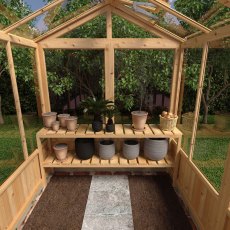 6 X 16 Shire Holkham Wooden Greenhouse - bench