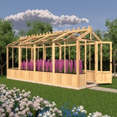 6 X 16 Shire Holkham Wooden Greenhouse - timber