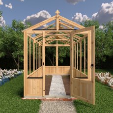 6 x 12 Shire Holkham Wooden Greenhouse - front view