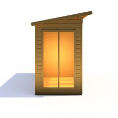 12x4 Shire Lela Pent Summerhouse with Side Shed - isolated side window view