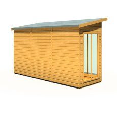 12x4 Shire Lela Pent Summerhouse with Side Shed - isolated back angle view