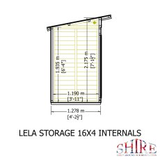 16x4 Shire Lela Pent Summerhouse with Side Shed - internal dimensions