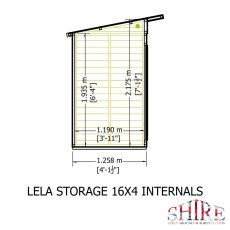 16x4 Shire Lela Pent Summerhouse with Side Shed - internal dimensions