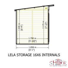 16x6 Shire Lela Pent Summerhouse with Side Shed - internal