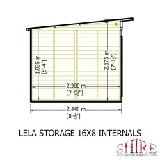 16x8 Shire Lela Pent Summerhouse with Side Shed - internal dimensions