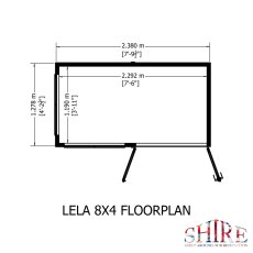 8x4 Shire Lela Pent Summerhouse - footprint