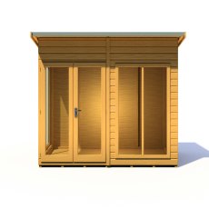 8x4 Shire Lela Pent Summerhouse - isolated front view, doors closed