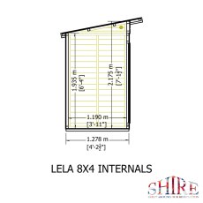 8x4 Shire Lela Pent Summerhouse - internal dimensions