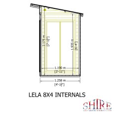 8x4 Shire Lela Pent Summerhouse - Dimensions