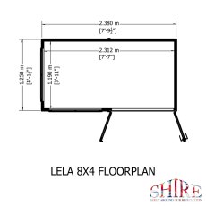 8x4 Shire Lela Pent Summerhouse - footprint