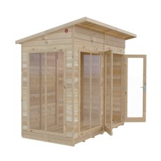 8 x 4 Shire Lela Pent Summerhouse - isolated side angle view