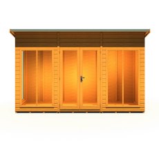 12x4 Shire Lela Pent Summerhouse - isolated front view, doors closed