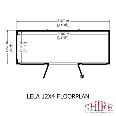 12x4 Shire Lela Pent Summerhouse - footprint