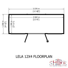 12x4 Shire Lela Pent Summerhouse - footprint