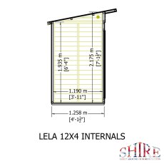 12x4 Shire Lela Pent Summerhouse - internal dimensions