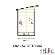 16x4 Shire Lela Pent Summerhouse - internal dimensions