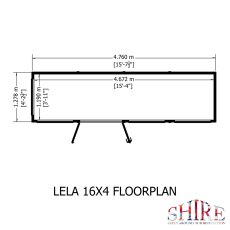 16x4 Shire Lela Pent Summerhouse - footprint