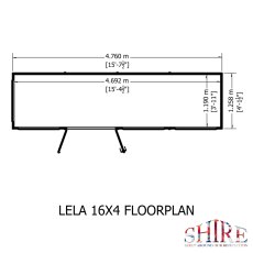 16x4 Shire Lela Pent Summerhouse - footprint