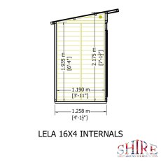 16x4 Shire Lela Pent Summerhouse - internal dimensions