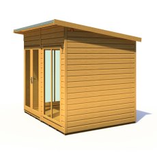 8x6 Shire Lela Pent Summerhouse - isolated side angle view, RHS