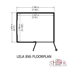 8x6 Shire Lela Pent Summerhouse - footprint