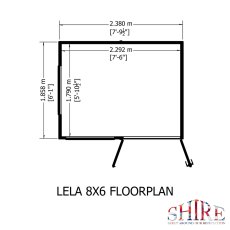 8x6 Shire Lela Pent Summerhouse - footprint