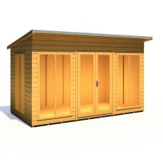 12x6 Shire Lela Pent Summerhouse - isolated angle view, doors closed