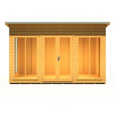 12x6 Shire Lela Pent Summerhouse - isolated front view, doors closed