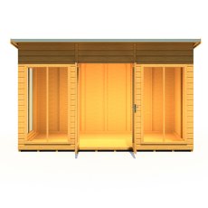 12x6 Shire Lela Pent Summerhouse - isolated front view, doors open