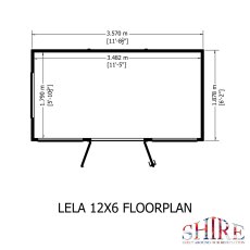 12x6 Shire Lela Pent Summerhouse -  footprint