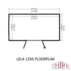 12x6 Shire Lela Pent Summerhouse - footprint