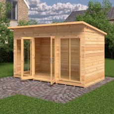 12 X 6 Shire Lela Pent Summerhouse - in situ, top view, doors open