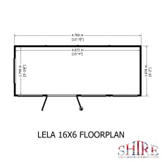 16x6 Shire Lela Pent Summerhouse - footprint