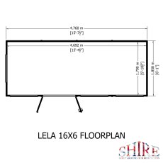 16x6 Shire Lela Pent Summerhouse - footprint