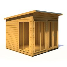 8x8 Shire Lela Pent Summerhouse - isolated left side angle view